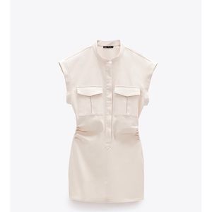 ZARA TRF BACK PLEAT POCKET DRESS